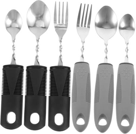 Hohopeti 6pièces Ustensiles Adaptés Pour Adultes Lestés Vaisselle Pour Personnes Âgées Et Handicapées Couverts Pliables