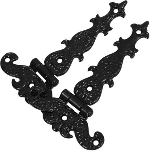2St antike Türscharniere kleine Scharniere Hochleistungsscharniere Scharniere für Schuppentüren Torscharniere Scharniere schwere Ausführung Scharniere für Türen Zinklegierung Black ANDRESLAD