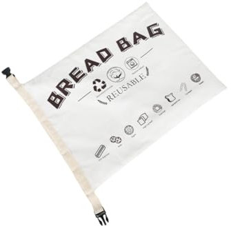 Cabilock Buckle Style Unbleached Cotton Bread Pouch Loaf Bag for Homemade Bread Fresh Storage