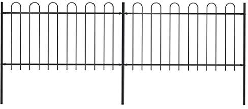 Xichuzi Gartenzaun mit Bügel-Design, Sichtschutz Zaun, ZaunsichtschutzB, Steckzaun, Garten Zaun,Teichzaun, Zaunelemente, Garden Fence, Stahl 3,4 x 1 m Schwarz