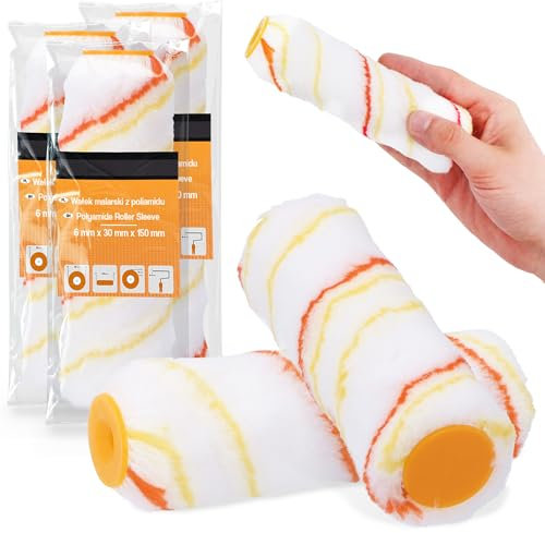 3x Rullo per Vernice 15 cm Rullo Di Ricambio Per Pittura Pareti Utensile Verniciatura Parete Strumento Professionale Antigoccia Qualità