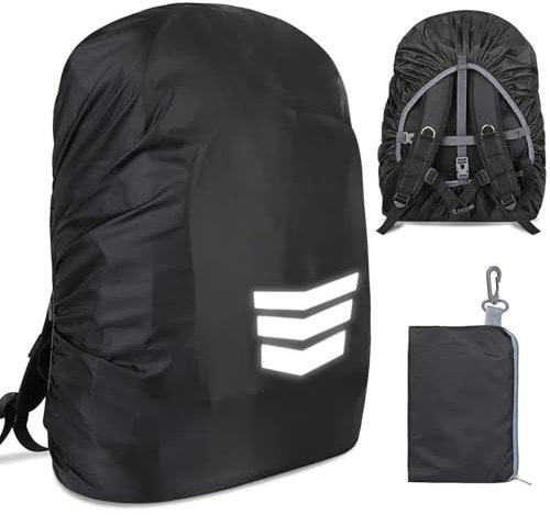 Housse de Pluie pour Sac à Dos avec Bandes Réfléchissantes, 30L-40L Housse de Pluie Imperméable pour Sac à Dos, Housse Sac à Dos Imperméable pour la randonnée, Le Camping, Les Voyages, Le vélo