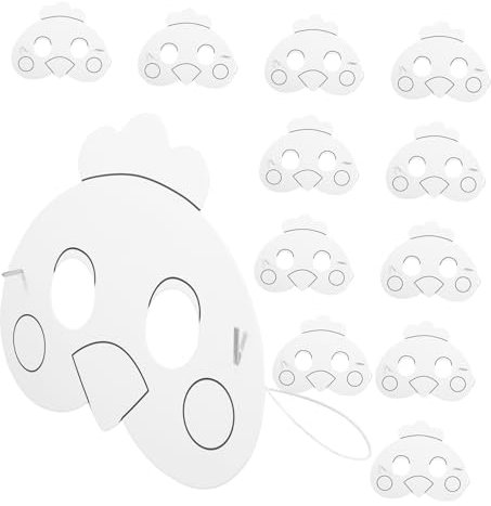 HAMPPLIES 12stücke DIY-malmasken Aus Papier Blanko-tiermasken Zum Ausmalen Für Junge Mädchen Masken Und DIY-Masken Für Bastelprojekte Und Partys