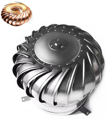 BERWDUXA 4in 6in 8in 10in 12in Roof Vent Cap Rotating Roof Turbine Ventilator, 304 Stainless Steel, Factory Attic Farm Flue Exhaust Hood(150mm/6in)