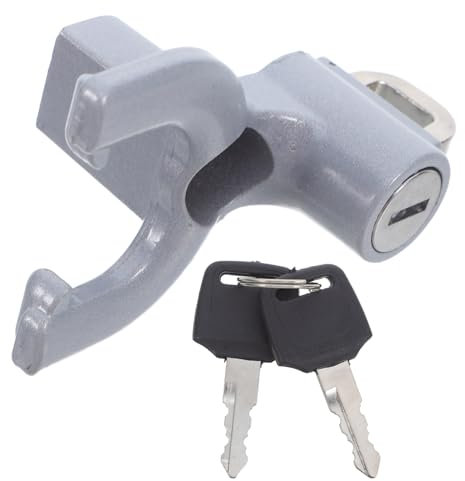 BUGUUYO Candado Antirrobo para Casco de Moto, Cerradura de Seguridad de Aleación de Aluminio, Plata, para Bicicletas y Motocicletas