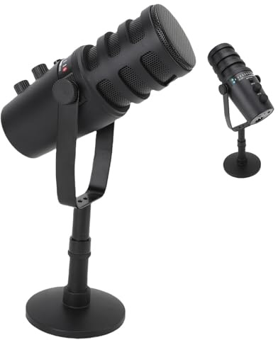 Denash USB Condenser Microphone, 192kHz/24Bit Wired PC Gaming Mic with Tripod & Pop Filter for Streaming/Podcast/PS 5