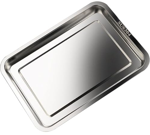 Teglia Forno Rettangolare Inox 304, Teglia per Pizza, Può Essere Utilizzato per Raccogliere le Gocce ed e Adatto All'uso in Forno(70x50x2cm/27.6x19.7x0.8in)