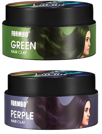 YUPZAR Cera Colorante per Capelli Temporanea – 100g Verde & Viola, Cera per Capelli Uomo Donna, Styling e Tinta Istantanea per Party, Cosplay, Halloween