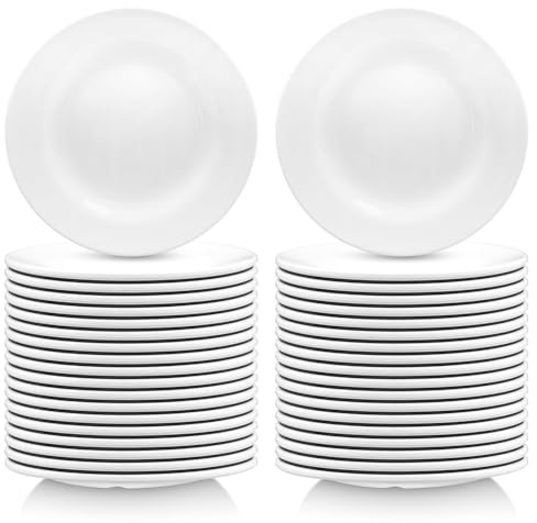 XJGQZ 36 Pack Melamine Dessert Plates, 15cm Small Salad Plates, White | Unbreakable & Chip-Resistant; Stackable Space-Saving Design; Dishwasher Safe; Ideal for Picnics, Parties & Catering
