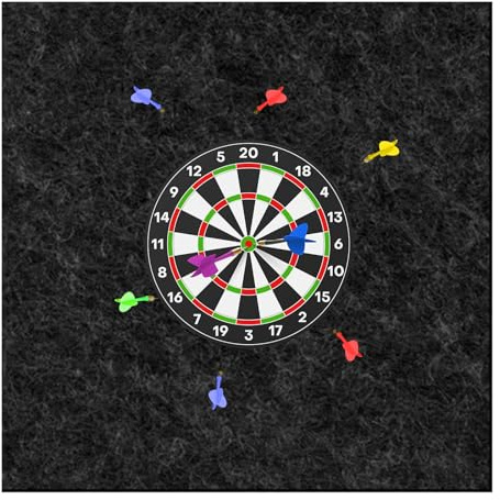 Demlaka Protection murale en feutre pour cible de fléchettes : 60 x 60 cm Protection murale pour jeu de fléchettes Tapis de protection autocollant noir, dos de cible de fléchettes, carreaux muraux en