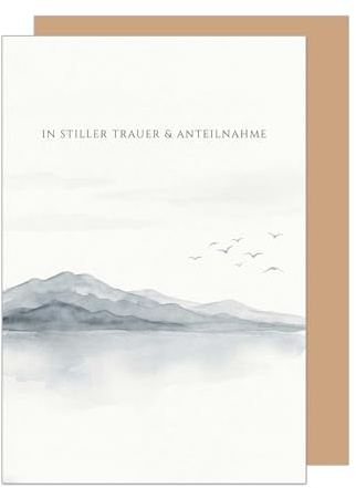 Edition Seidel Premium Trauerkarte mit Umschlag. Beileidskarte Kondolenzkarte Karte Klappkarte Spruch In stiller Trauer Mitgefühl Gedenken kostbare Erinnerung Trost Hoffnung Kraft (T1274 SW026)