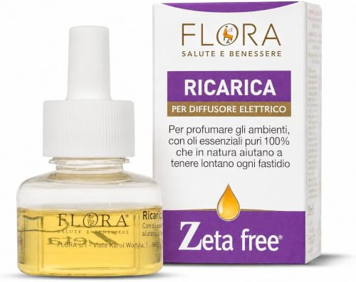 FLORA Ricarica Diffusore Elettrico Zeta-Free Bio | Repellente Naturale Anti-Zanzare - Certificato ICEA (25 ml)