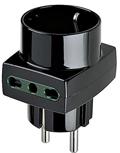 VIMAR RI.00325N Adattatore Multiplo SICURY 250 V, Spina combinata DE e FR, 2 Bpresa P17/11, 1 Presa 16A Standard IT P30