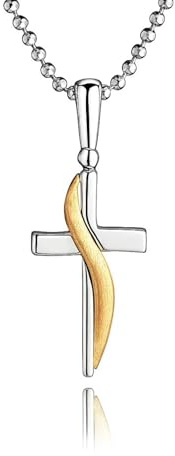 fish Collar De Plata Con Colgante Cruz En Plata De Ley Para Niños Y Niñas