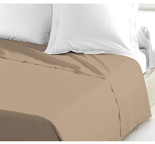Home Linge Passion Bettlaken, 240 x 300 cm, 100% Baumwolle, 57 Fäden/cm², Dunkelbeige, weich, strapazierfähig, pflegeleicht – Öko-TEX Zertifiziert