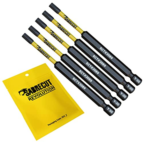 SabreCut 5pcs SCTX3089_5 89mm T30 TX30 Embouts vissage choc Robuste | Pointes forgées et acier de torsion traité thermiquement améliorent résistance aux chocs et durabilité