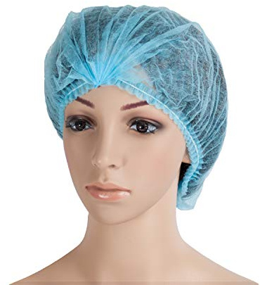 WORK-INN Klipphauben 53 cm in Blau | 100 Stück | Spinnvlies Einweghauben - luftdurchlässig & latexfrei | Ideal für Hygienebereiche - wie Medizin, Pharma, Lebensmittelbranche uvm.