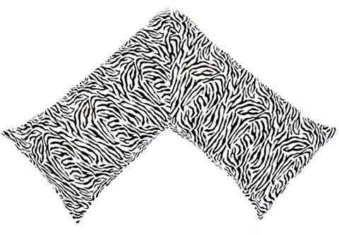 Gyulin Silky Soft Satin Soild Envelope Style V Shaped/Tri/Boomerang Pillow Cover Pillowcase Pillow Protector Cushion Cover for Orthopaedic/Pregnancy/Nursing Pillows,Only Cover No Insert Zebra