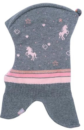 maximo Melandia Kids Schlupfmütze Mädchenmütze Kindermütze Baumwollmütze Kinder - Made in Germany mit Futter Winter Herbst-Winter - 49 cm grau