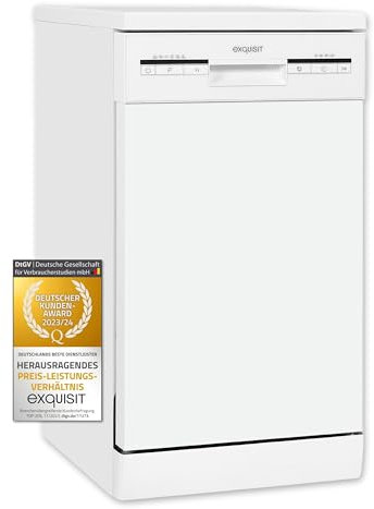 Exquisit GSP9109-030E Lave-vaisselle encastrable et autoportant, 45 cm, 9 couverts, LED, 45 cm, blanc