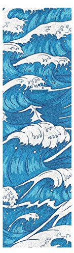 Mnsruu Blauer Meereswellenhimmel Skateboard Griffband Sandpapier Griptape Rutschfestes Blasenfrei Blatt 1 Stück Longboard Aufkleber Scooter 22,9 x 83,8 cm