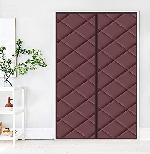 Cozomiz Wärmeschutzvorhang Magnet Thermo Türvorhang Thermovorhang Verdunklungsgardine Wasserdicht Winddicht Geräuschisolierung Isolier Schutz Panel-Isolierung 120x220cm(B x H) Braun