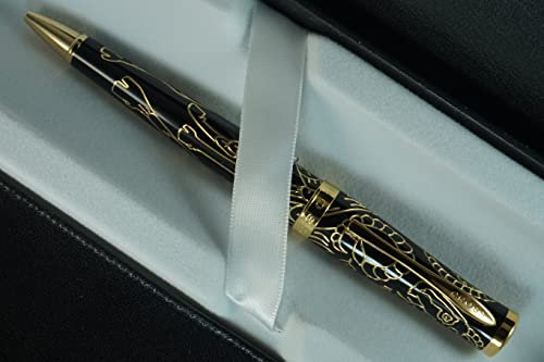 Cross Special Edition Hand made Year of the Goat - Black Lacquer and polished 23KT gold overlays and appointments Ballpoint Pen with Leather Pouch in big Corporate gift box