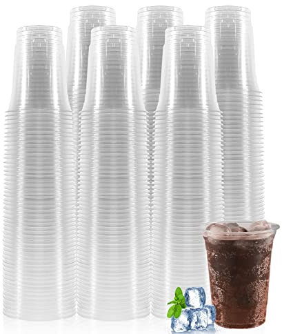 WUHUIXOZ 300 Transparente Partybecher aus Kunststoff (350ml) für Geburtstage, Taufen, Hochzeiten, Weihnachten & Partys - Getränke & Desserts - Stabil & Mehrweg…
