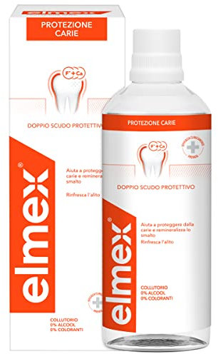 elmex Collutorio Protezione Carie 400 ml I Con Fluoruro Amminico I Doppio scudo protettivo I Rinfresca l´alito I Remineralizza lo Smalto I 0% Alcohol
