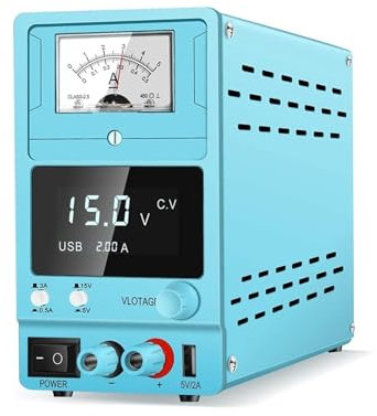 ISAFIX Regulador Lineal Fuente de alimentación Lineal DC 15V 3A Ajustable for Puntero de reparación de teléfono Pantalla Digital analógica incorporada Fuente de Laboratorio de Transformador Grande