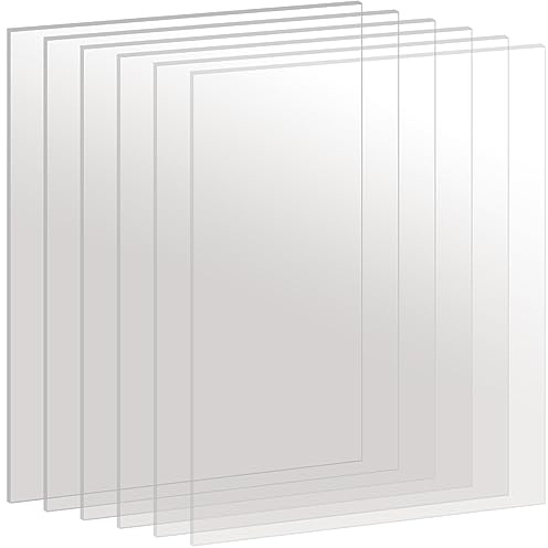 FUNSUEI 6 PCS A3 Clear Acrylic Sheet 2mm Thick, Transparent 42 x 29cm Plastic Acrylic Board for Painting, Display Projects, DIY Craft