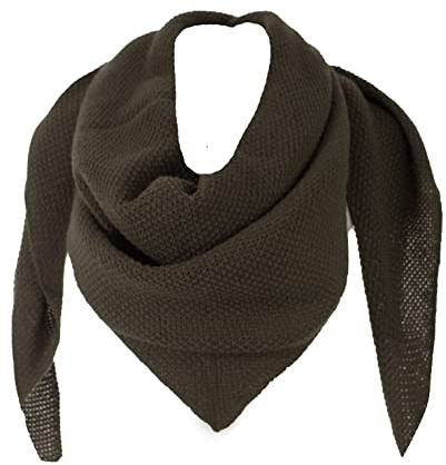 stylx Damen XXL Strick Dreieck Schal mit Reiskorn Strickmuster in Unifarben, Schal, Leichtes Tuch