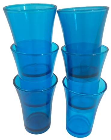 Reusable Shot Glasses Blue Pack of 6, 50ml, Plastic Reusable, Shot Glasses, Shot Glasses Set, Novelty Shot Glasses, Tall Shot Glasses, Shot Glass Multiple Colors UK Made Ideal for Parties and Events