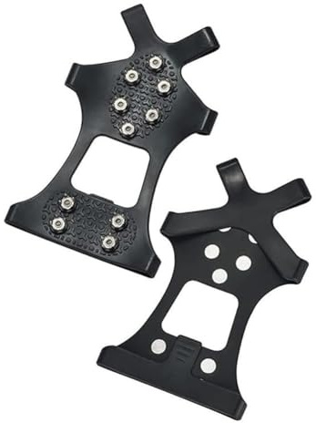 KOMUNJ 10 Zähne Schuhkrallen, Spikes für Schuhe Schuhkrallen Spikes Ice Klampen Spikes, Anti Rutsch Schuhkralle mit Edelstahl Spikes für Winter Walking Wandern Bergsteigen