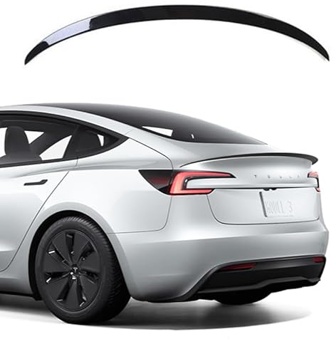 TOPABYTE Spoiler, bakspoiler, spoilerläpp, tillbehör (glansig svart) | ABS bakspoiler för Tesla Highland tillbehör, OEM Fit sportig design, förbättrar bakre utseende