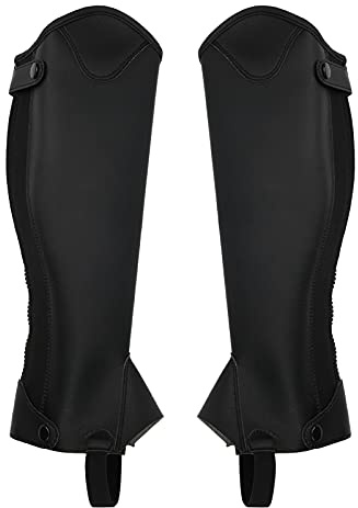Reiter-Halfchaps, Hochwertig, Superfaser-PU-Leder, für Erwachsene, Reiten, Turnen, Sport