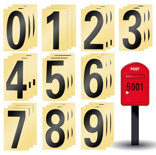 30 Stück Klebezahlen Wetterfest, 10 cm Zahlen Aufkleber Groß, 0–9 Hausnummer Klebend, Reflektierende Vinyl Aufkleber Zahlen, Hausnummer zum Aufkleben, Schwarz Klebezahlen für Briefkasten Mülltonnen