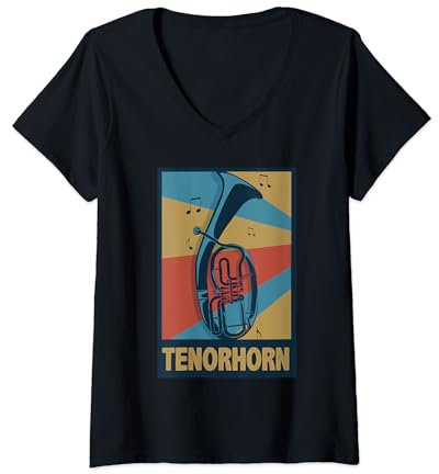 Damen Tenorhorn Geschenk für Tenorhornisten - Tenorhorn T-Shirt mit V-Ausschnitt
