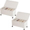 ACESOME 2 cajoneras plegables para debajo de la cama con ruedas, cajas de almacenamiento plegables para debajo de la cama con tapa, marco de metal, organizador para ropa, zapatos (blanco)