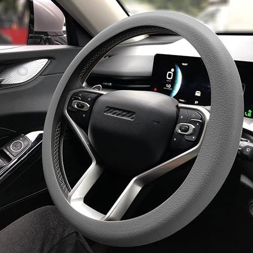 XLSBGGR Lenkradbezug Ultra Slim Lenkradhülle Lenkradschone Elastisch Anti Rutsch 34-42 cm Lenkradgrösse Farbe: Grau