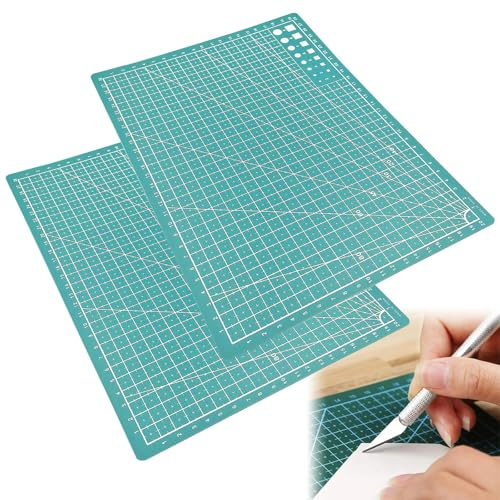 Schneidematte Set,2 Pcs A4 Cutting Mat Selbstheilende Schneidematte Bastelunterlage Mat Schneide Bastelunterlage Bastelmatte Schnittfest für Kreatives Basteln Gestalten