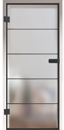 HORI Loft Glastür aus ESG-Sicherheitsglas: Modernes rechteckiges Design Glastür Innentür für Wohnräume als stilvoller Raumteiler oder Raumtrenner – Unsere hochwertige Türe aus satiniertem Milchglas