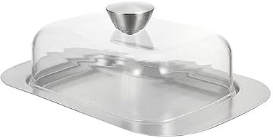 Mantequillera Caja de plato de queso de mantequilla de acero inoxidable contenedor rectangular bandeja de pan plato con tapa vajilla Accesorio de cocina
