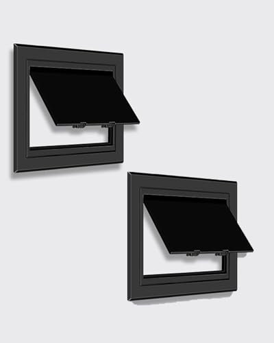 Elitix Plumbing Access Panel for Drywall 4 X 6 Inch Plastic Access Door, 6x6 6x12 Inspection Vent Cover with Insulated Plate, Outdoor Kitchen Revision Hatch(Black,200x200mm/8x8in)