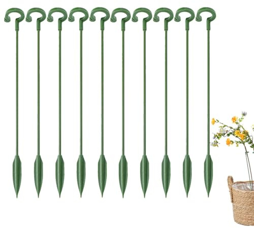Pflanzenhalter, 10er-Pack Pflanzenstützpfähle, Garten Single Stemed Plant Support Pflanzenstütze Für Blumen, Orchideen, Tomaten, Pfingstrosen, Lilien, Rosen, Gladiolen, Phala