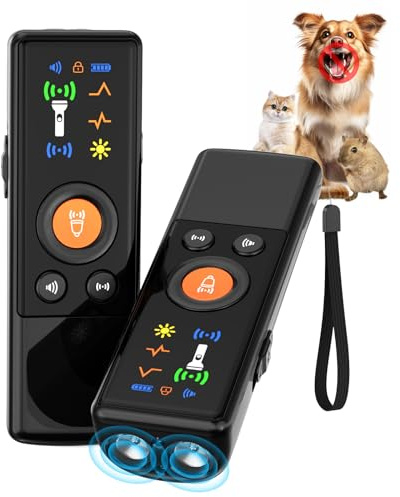 Ultraschall-Hunde-Bellgerät, Anti-Bell-Gerät für Hunde, Barkshield mit LCD-Bildschirm und 3 Steuermodi, verwendet, um schlechtes Hundeverhalten zu stoppen, Gerät mit einer Reichweite von bis zu 7,6 m