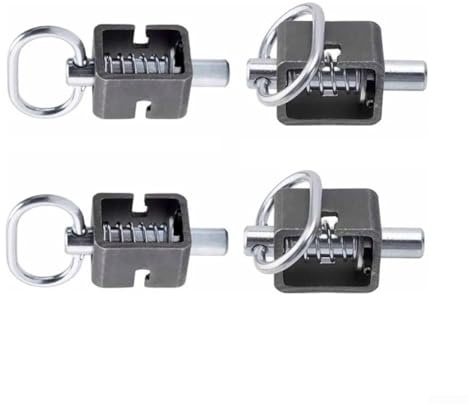 Volakebeing Lot de 2/4 verrous à ressort pour portail de remorque - Loquet en métal uni robuste avec broche de 1,6 cm pour portails de rampes de remorques à benne basculante - Lot de 2/4