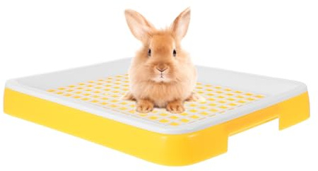 JUMPLAWN Rabbit and Chinchilla Toilet Small Pet Litter Box Grate for Bunny Guinea Pig Hamster Portable Clean Equipment for Indoor Use