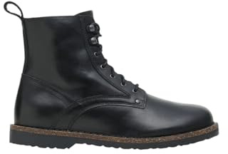 Birkenstock Bryson, Stivaletti in Pelle Nera Morbida, Suola con Profilo in Sughero, Plantare Anatomico Estraibile (Nero, Sistema Taglie Calzature EU, Adulto, Numero, Media, 37)