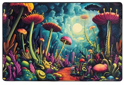 WZYWHJ Colorful Venus Flytrap Pattern Anti-Slip Floor mat Carpet Rug 72x48 for Living Room Office Coffee Table Bed Balcony